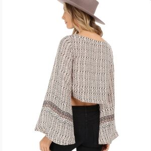FREE PEOPLE Stars Aligned Bell Sleeve Crop Top XS